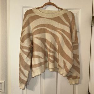 Lulus Tan zebra print sweater